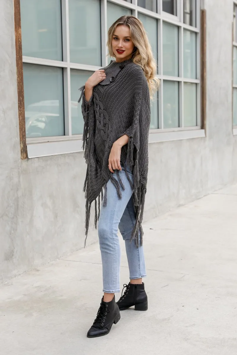 High Neck Poncho - 4 colors
