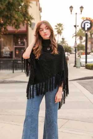 High Neck Poncho - 4 colors