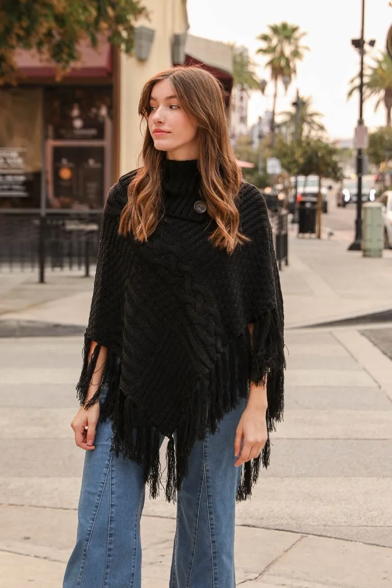 High Neck Poncho - 4 colors