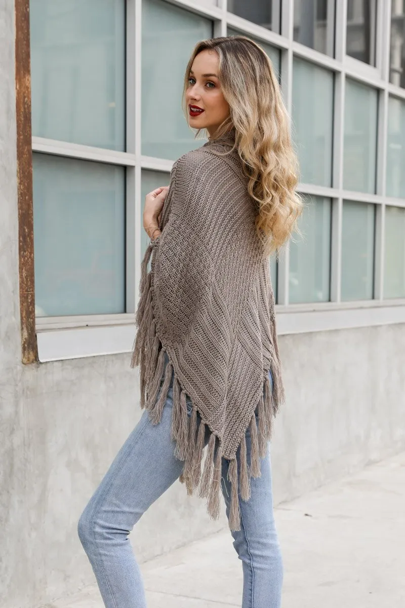 High Neck Poncho - 4 colors