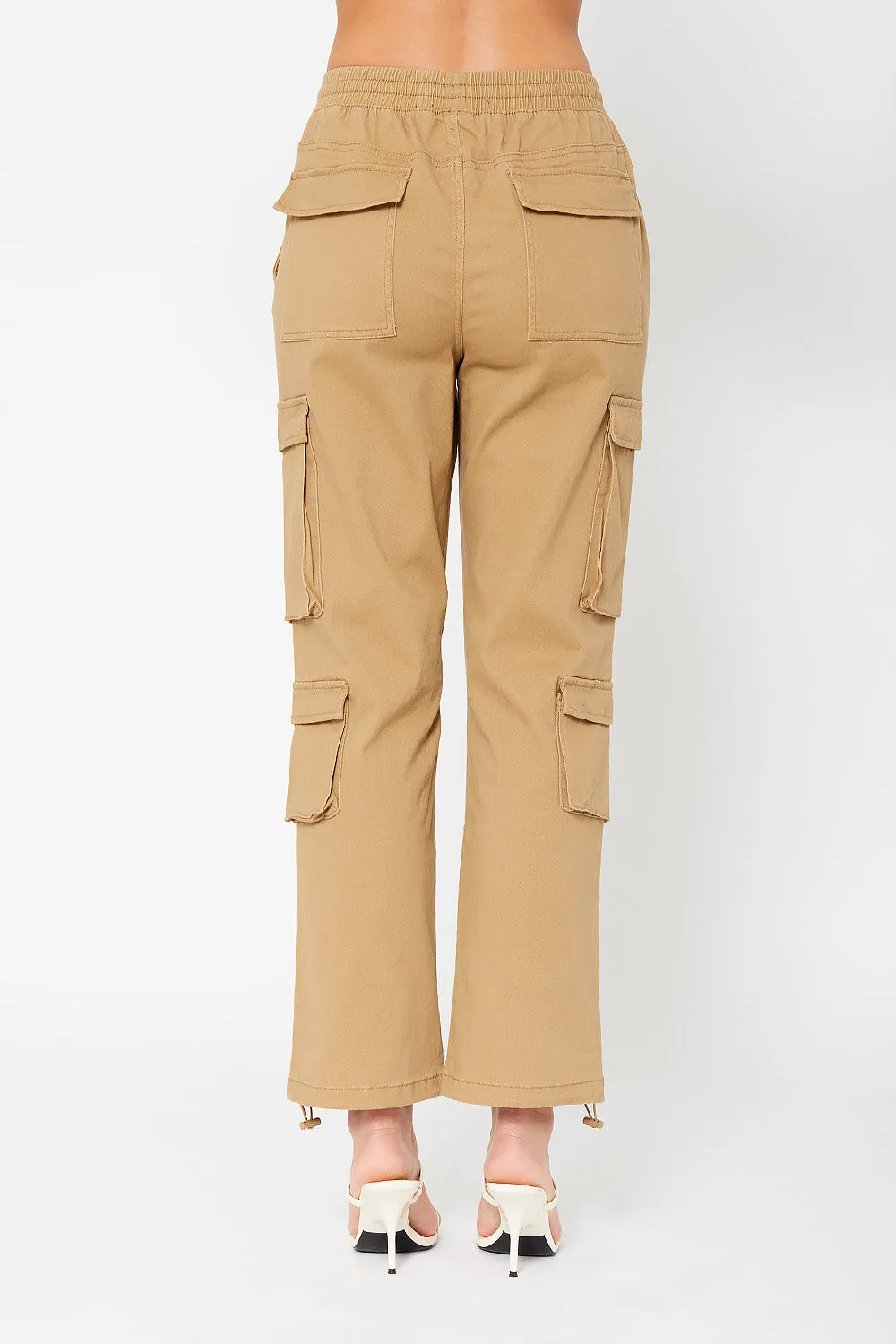 High-rise cargo utility pants