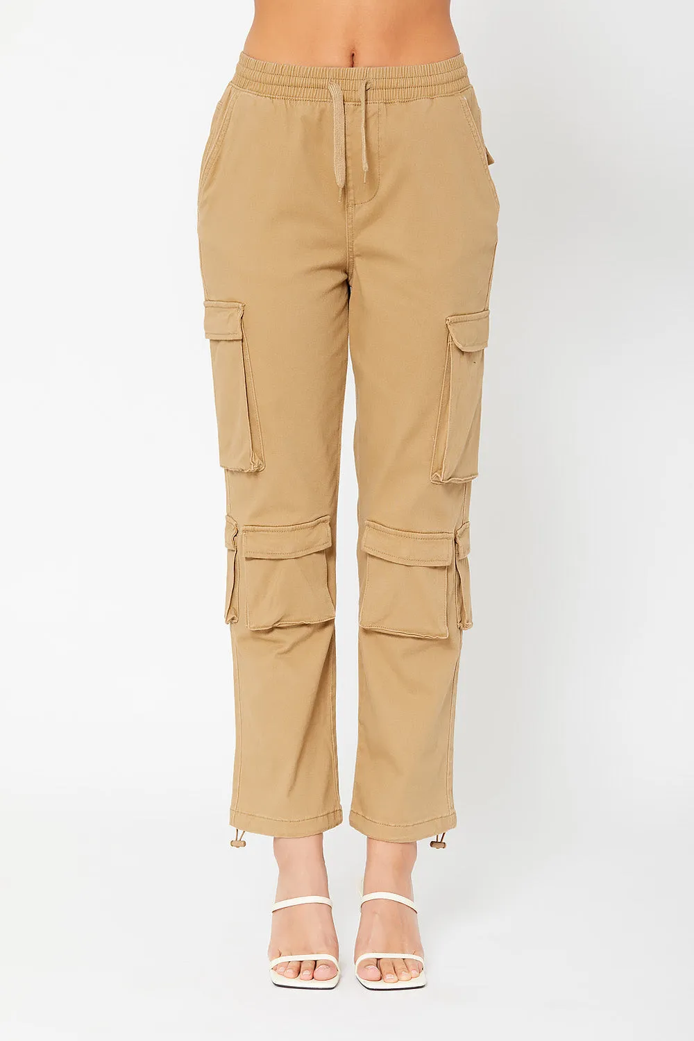 High-rise cargo utility pants