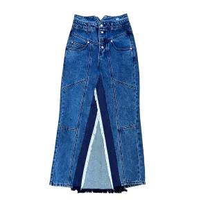 High-Waist Blue Denim Skirt