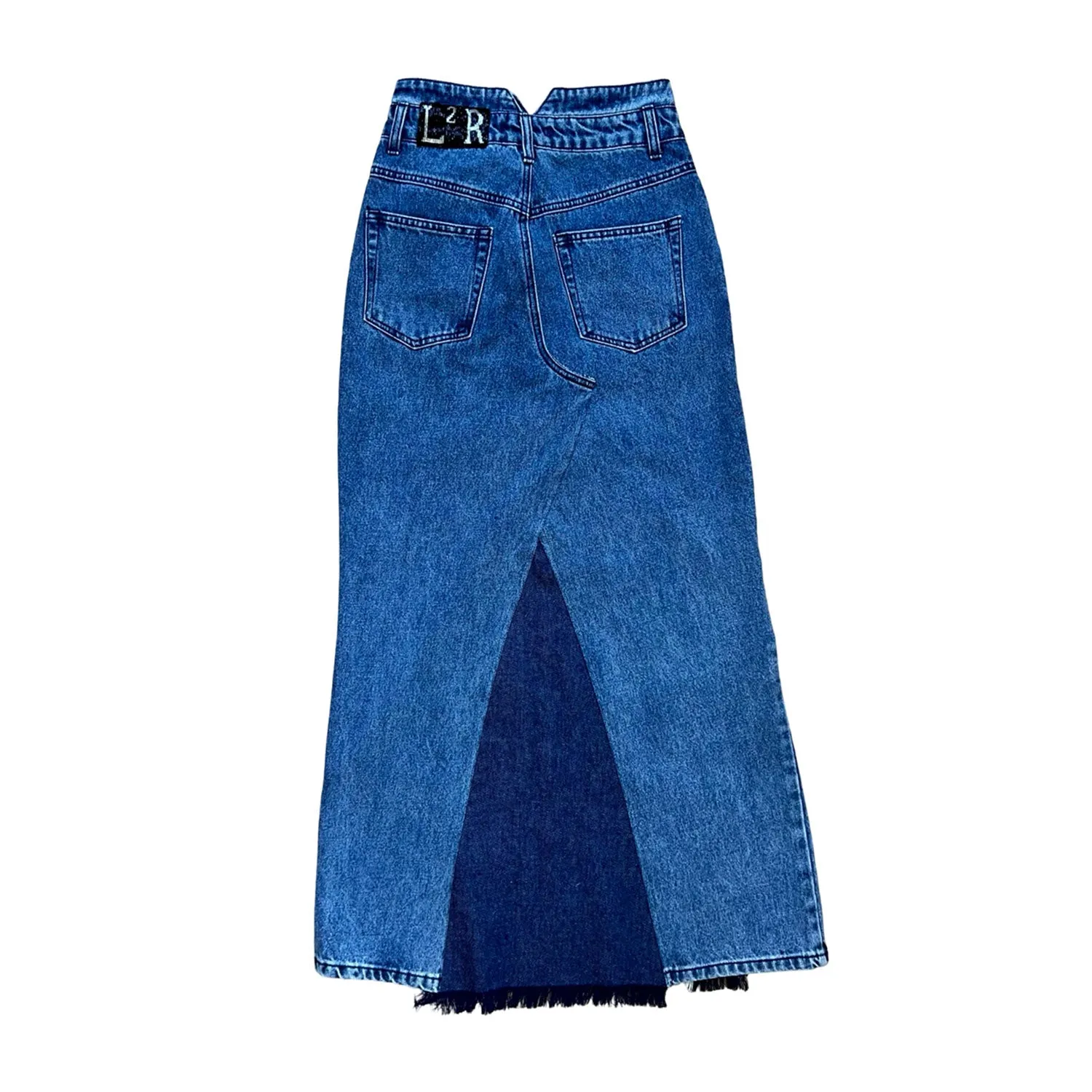 High-Waist Blue Denim Skirt