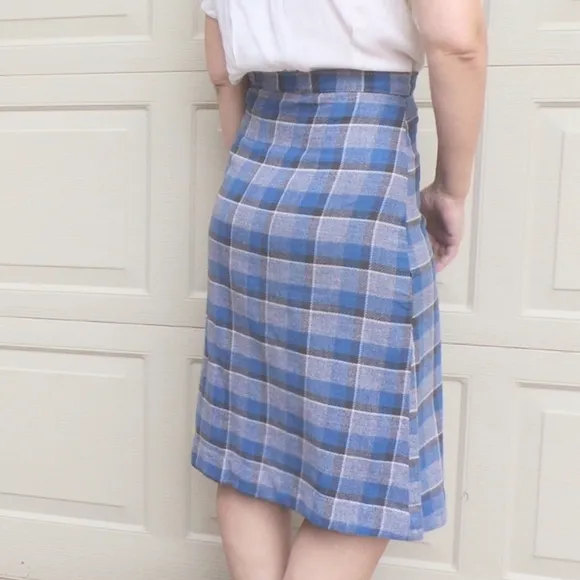 HIGH WAISTED 1940's SKIRT 40's plaid XS
