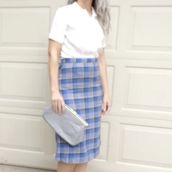 HIGH WAISTED 1940's SKIRT 40's plaid XS