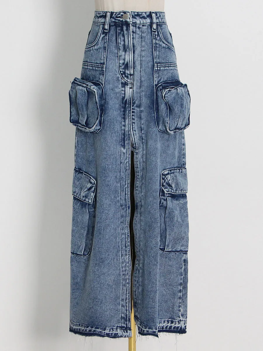 Hipsters High Waist Denim Skirt