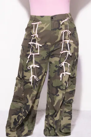 HP1962XP - CAMO CARGO RIBBON PANTS (PLUS)