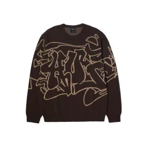 HUF Outlines Crewneck Sweater - Espresso