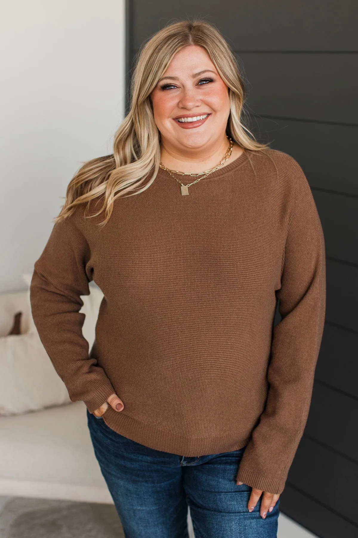 Immediate Yes Knit Sweater- Caramel