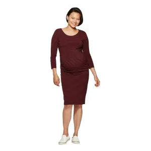Isabel Maternity by Ingrid & Isabel Striped 3/4 Sleeve Midi T-shirt Dress