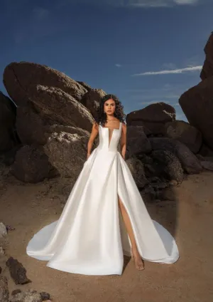 Ivoire by Kitty Chen Size 10 Ezabella Ivory/Tan Gown