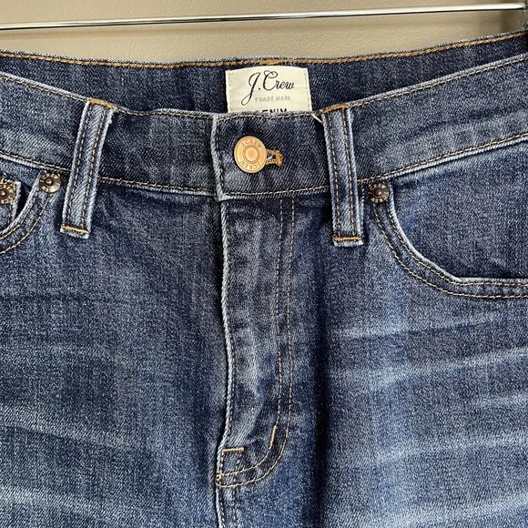 J. Crew Denim Skirt with Raw Hem Size 26 Frayed Mini Jean Skirt Blue