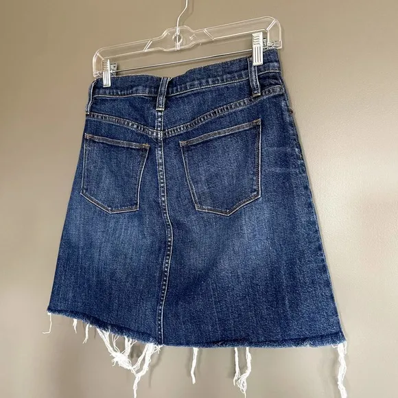 J. Crew Denim Skirt with Raw Hem Size 26 Frayed Mini Jean Skirt Blue