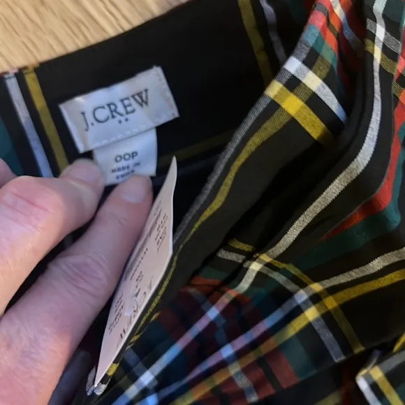 J Crew New Stewardson Tartan Bow Skirt 00P