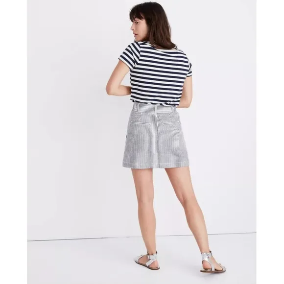 J. Crew Striped A-line skirt