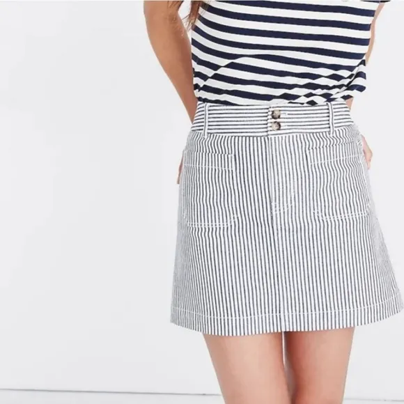 J. Crew Striped A-line skirt