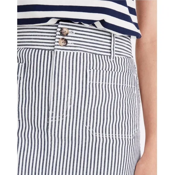 J. Crew Striped A-line skirt