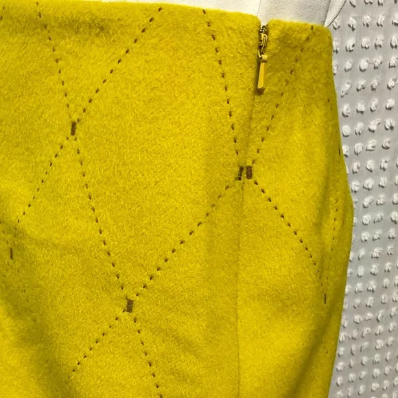 J. Mclaughlin Yellow Wool Cashmere A Line Skirt Size 6