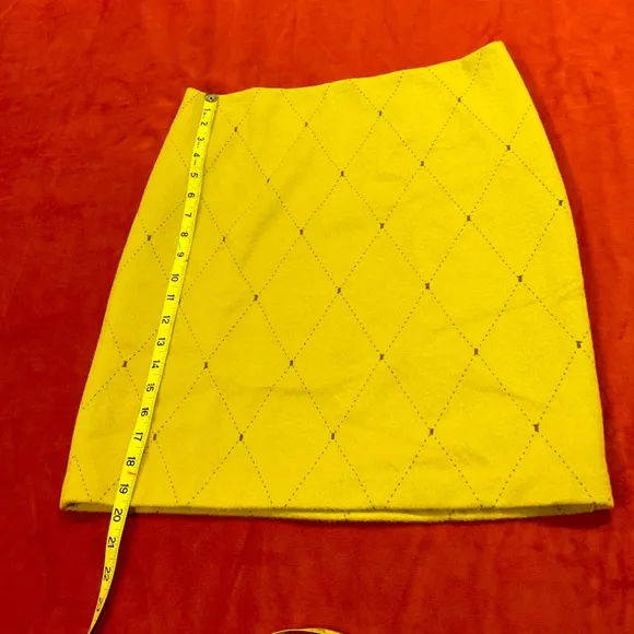 J. Mclaughlin Yellow Wool Cashmere A Line Skirt Size 6