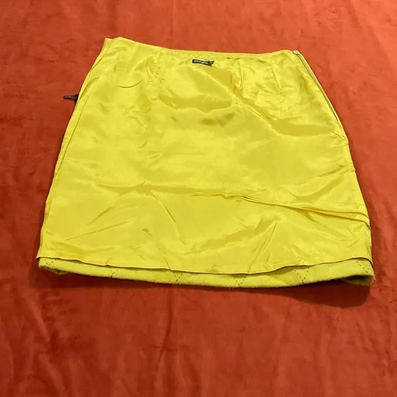 J. Mclaughlin Yellow Wool Cashmere A Line Skirt Size 6