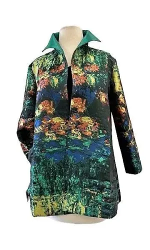 JA 1262 long waist cut-green print : l
