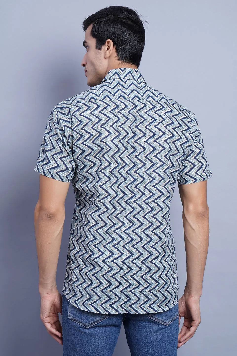 Jaipur 100% Cotton Blue Striped Shirt
