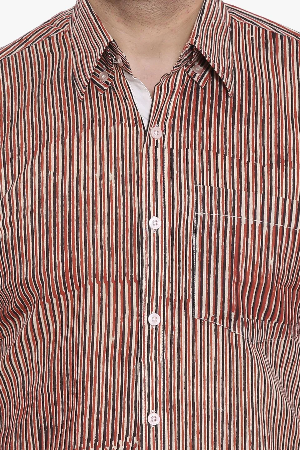 Jaipur 100% Cotton Red Striped Shirt