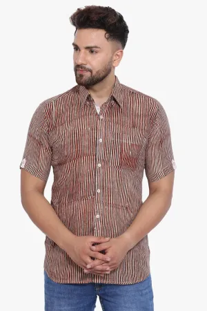 Jaipur 100% Cotton Red Striped Shirt