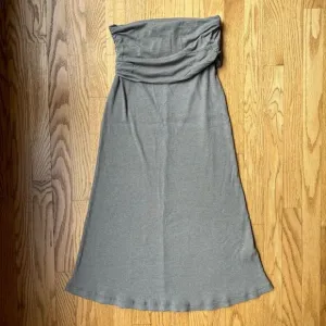 James Perse High Waisted Maxi Rib Skirt Beige Taupe 1