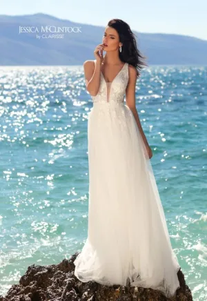 Jessica McClintock Size 4 700121 Ivory Gown