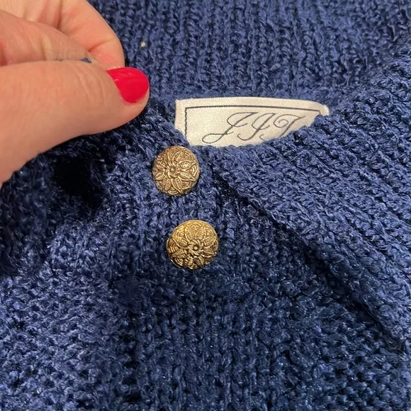 JIT sport - 100% acrylic navy blue sweater, vintage knit