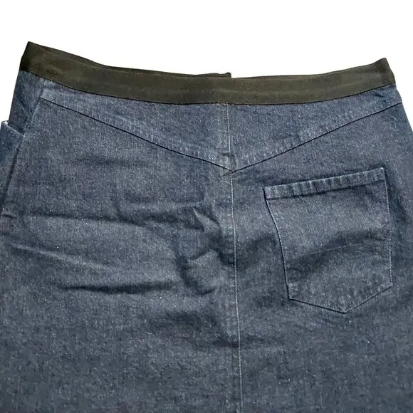 John Richmond Blue Denim A-Line Skirt w/Front Split Sz 42 NWOT