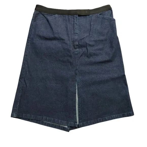 John Richmond Blue Denim A-Line Skirt w/Front Split Sz 42 NWOT