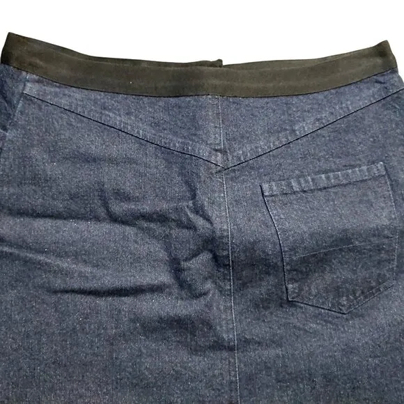 John Richmond Blue Denim A-Line Skirt w/Front Split Sz 42 NWOT