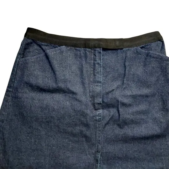 John Richmond Blue Denim A-Line Skirt w/Front Split Sz 42 NWOT