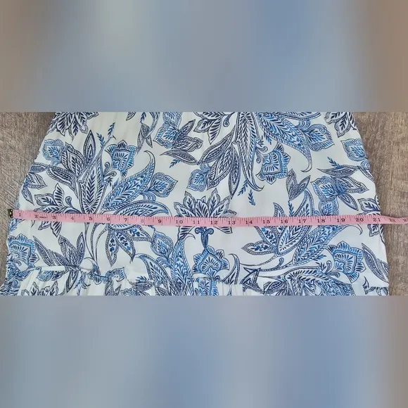 Joie Cassiel Dress Women's M Blue &amp; White Floral Maxi Smocked Cotton Blend EUC