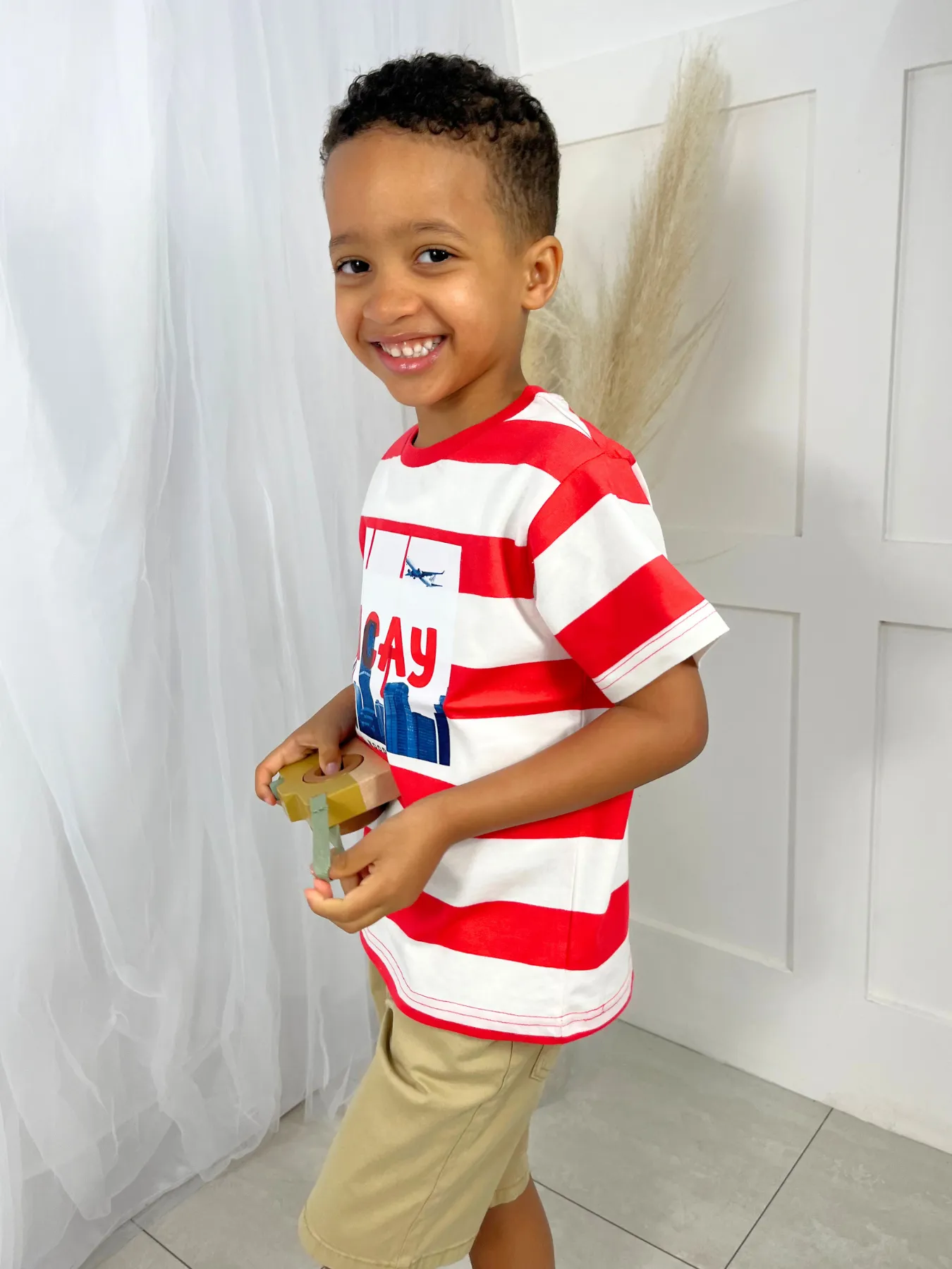 Junior Boy Vacay Striped T-Shirt