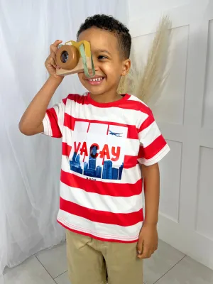 Junior Boy Vacay Striped T-Shirt