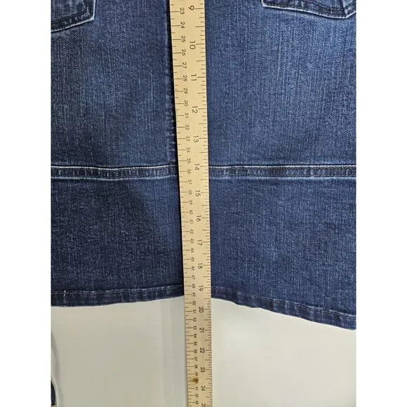 KARL LAGERFELD PARIS New Stretch 8 JEAN SKIRT Denim Lace Up Mini Biker Rock