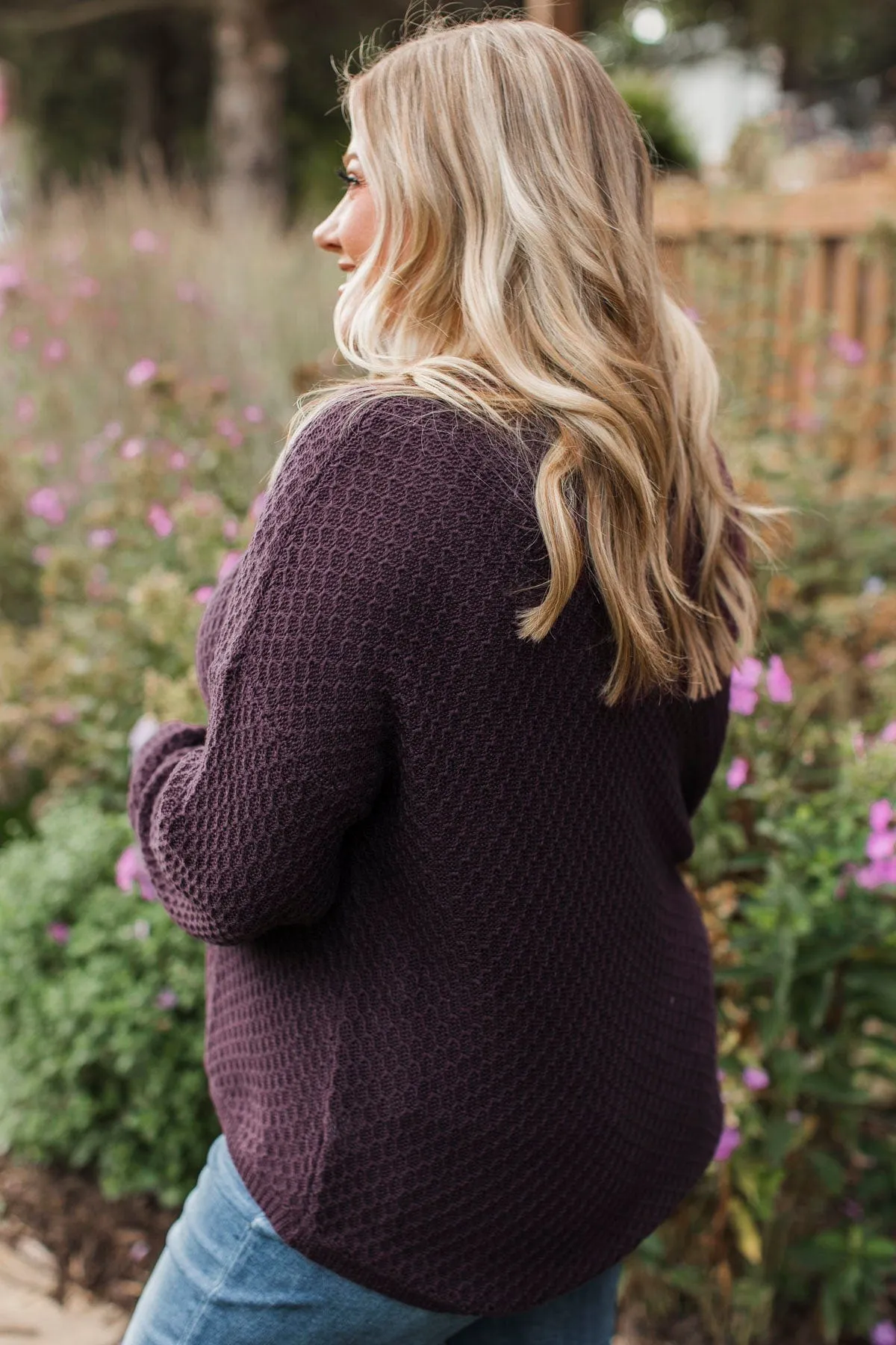 Keep It Colorful Knit Sweater- Plum