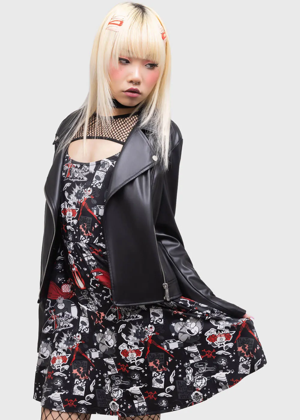 Killstar x Powerpuff Girls Evil Inside Skater Dress Black