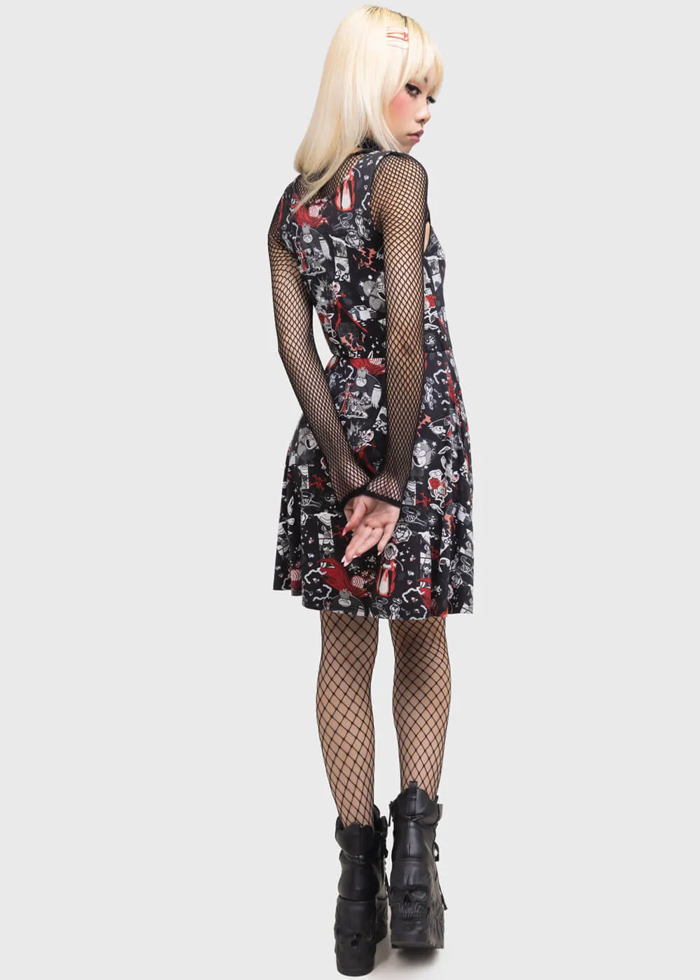 Killstar x Powerpuff Girls Evil Inside Skater Dress Black