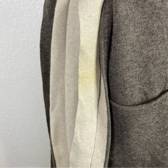 Kokun Gray &amp; Beige Wool and Cashmere Hooded Sweater Jacket