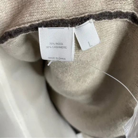 Kokun Gray &amp; Beige Wool and Cashmere Hooded Sweater Jacket
