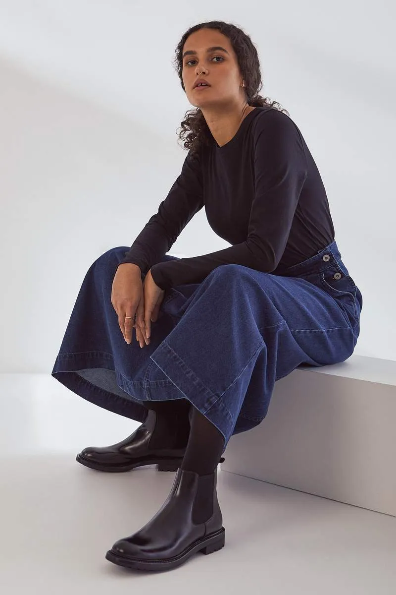 Kowtow Outline Skirt - Mid Blue Denim