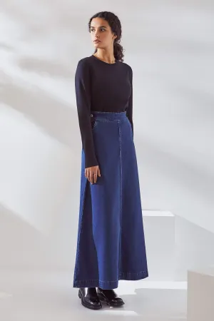 Kowtow Outline Skirt - Mid Blue Denim