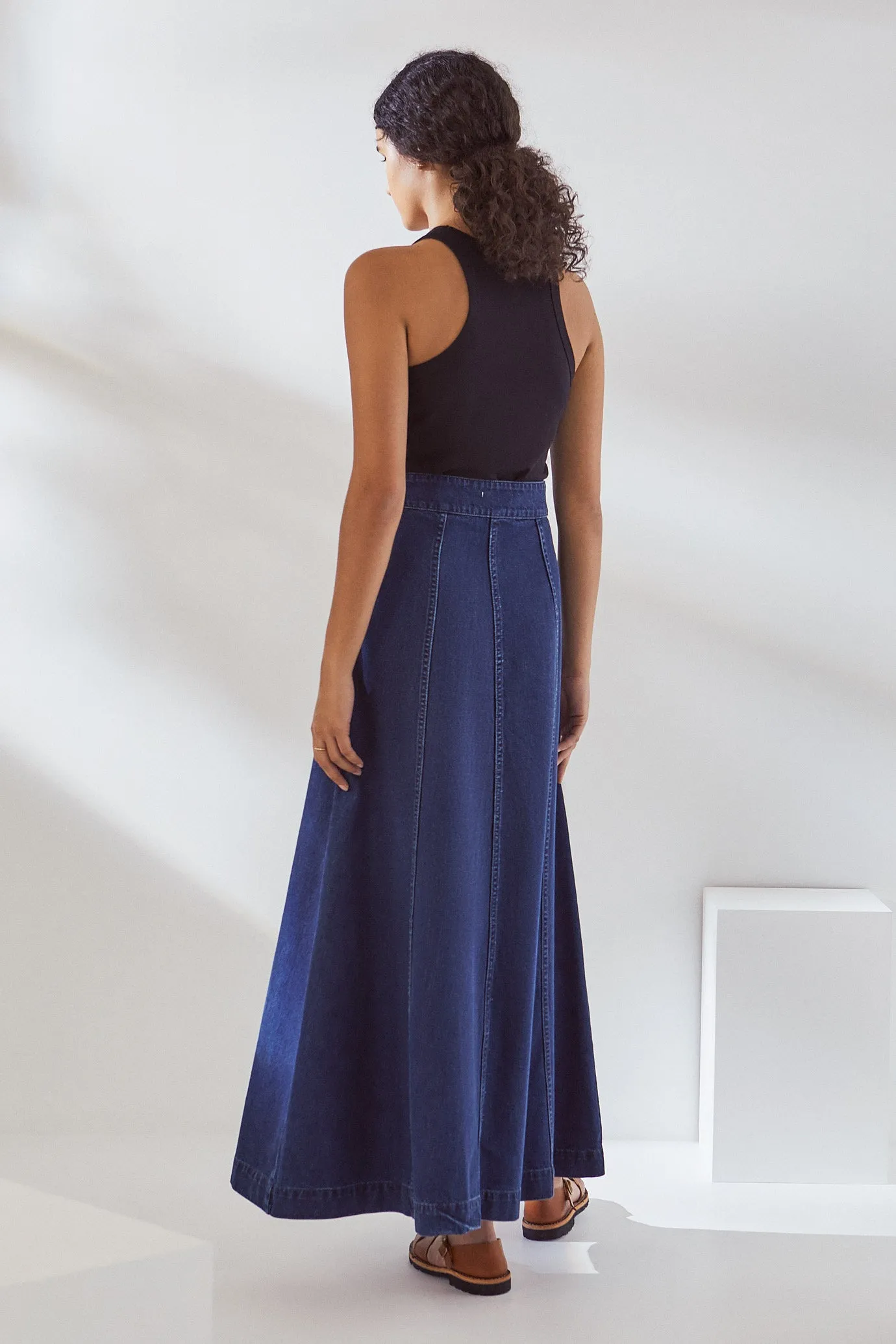 Kowtow Outline Skirt - Mid Blue Denim