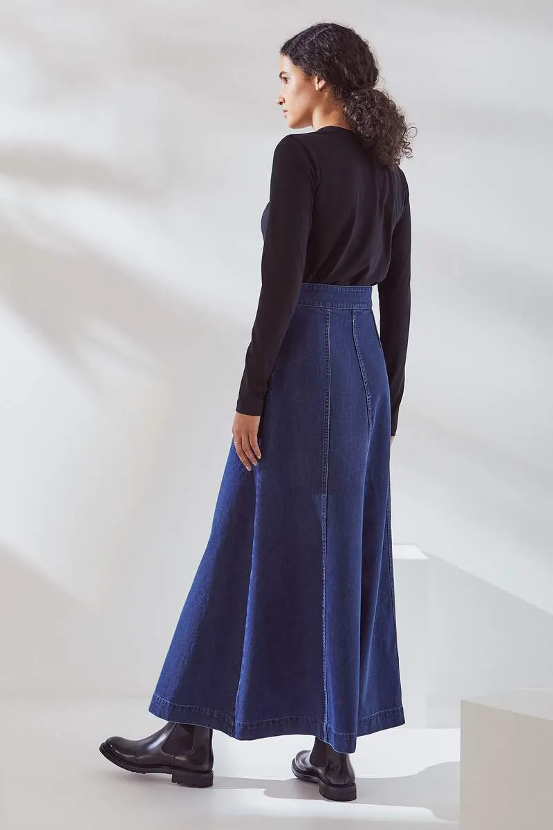 Kowtow Outline Skirt - Mid Blue Denim