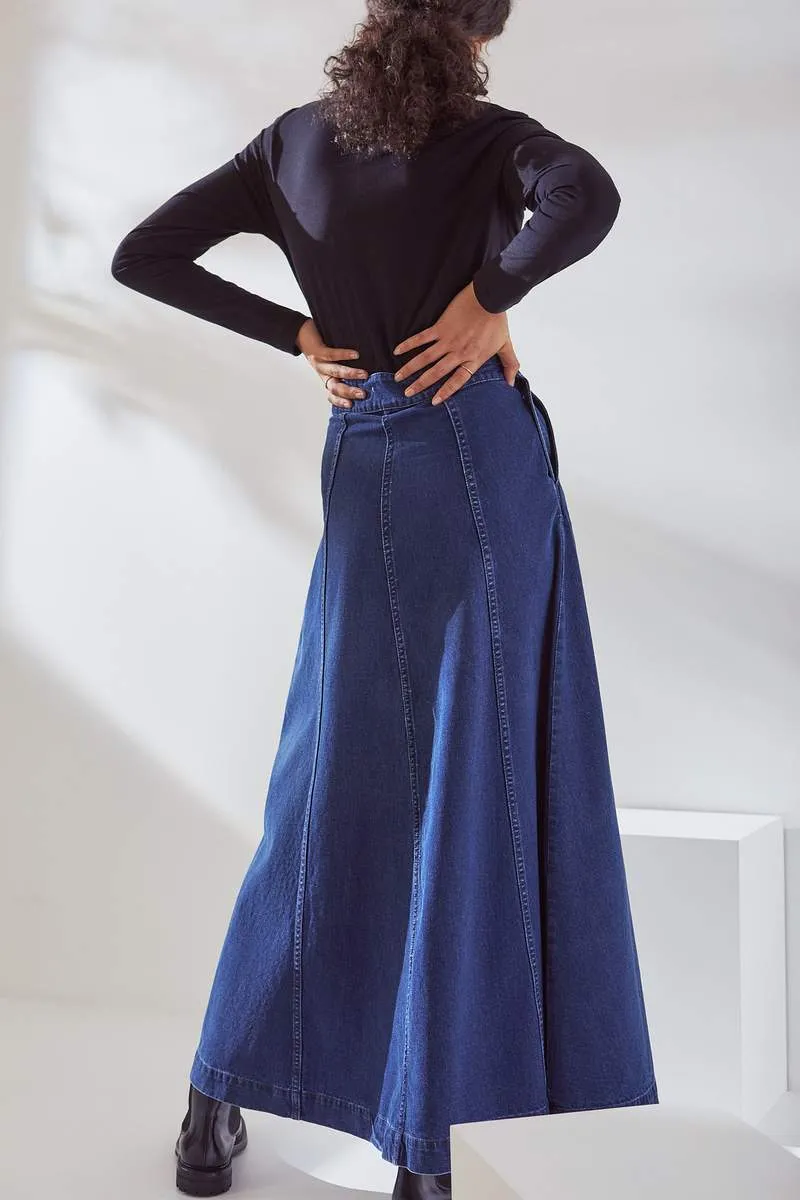 Kowtow Outline Skirt - Mid Blue Denim